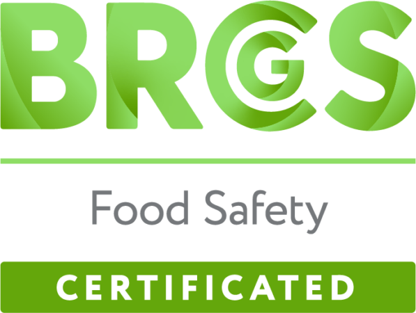 BRGS Food Safety Certificated logo in green font