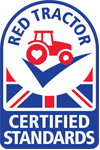 Red Tractor logo stating certified standards achieved